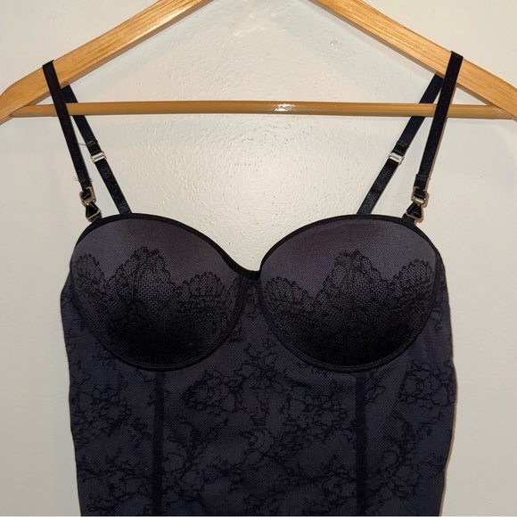 F.I.T. Figure Improving Technology Black Built In Bra Slip Dress Size Large - Picture 2 of 9